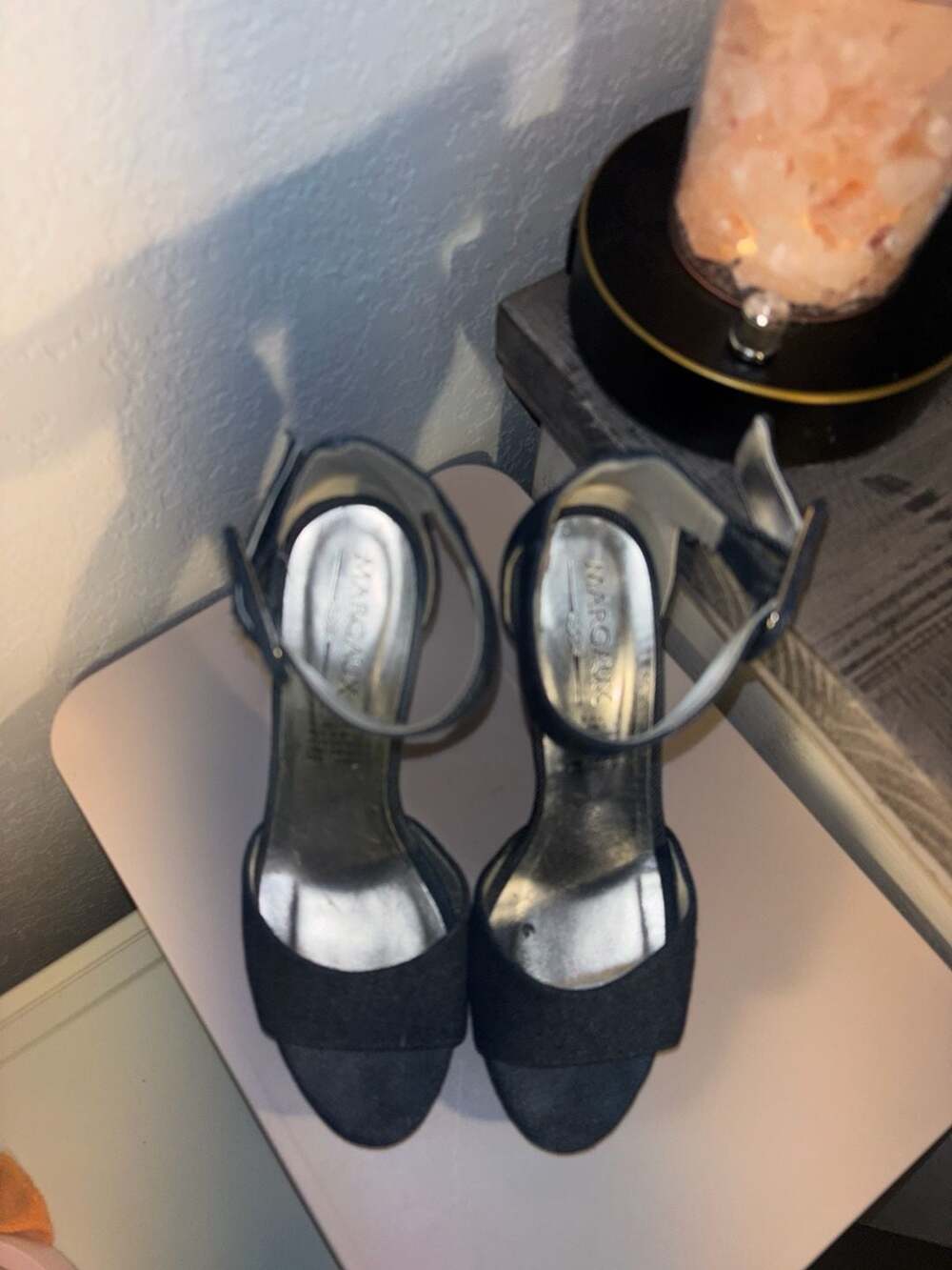 O2: Margaux Denim Platform Ankle Strap Stiletto Heels Size 7.5 - Picture 2 of 7